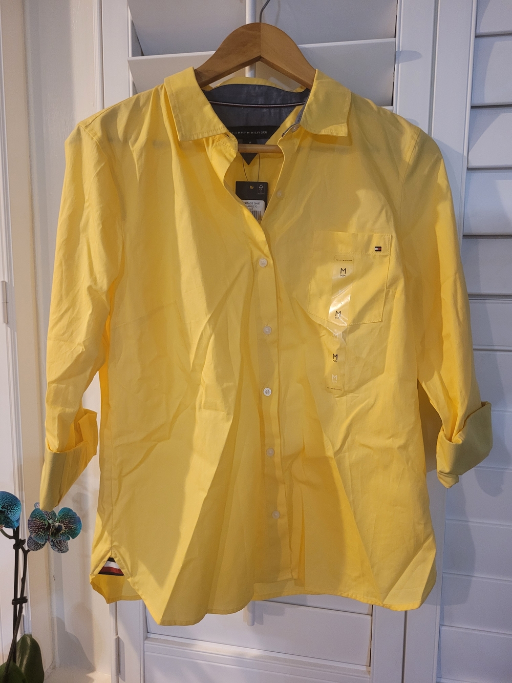 Tommy Hilfiger Heritage Shirt Yellow Size Medium NWT